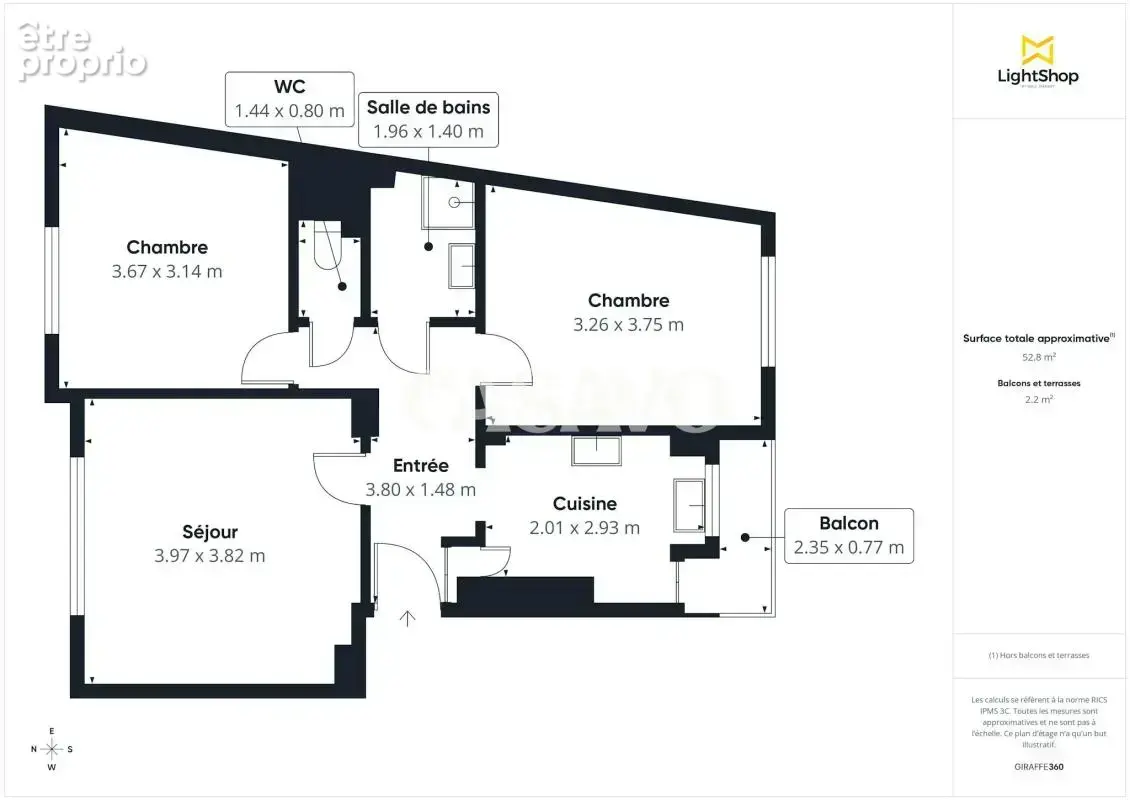 Vente Appartement 3 pièces de 54m² - 75020 Paris - photo 2