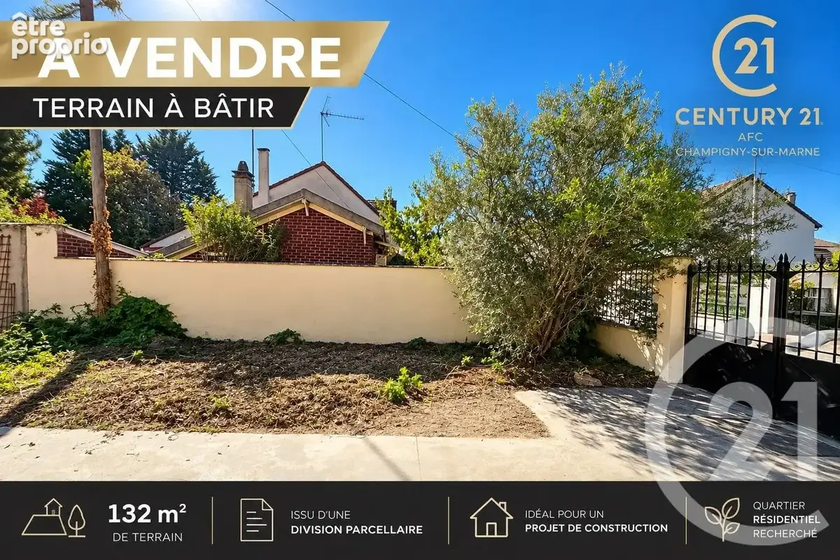 Photo Terrain à Champigny-Sur-Marne au prix de 142 000€