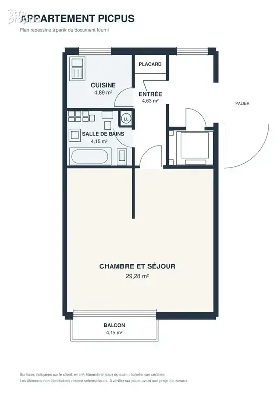 Grand studio de 44 m² facilement transformable en 2 Pièces - photo 10
