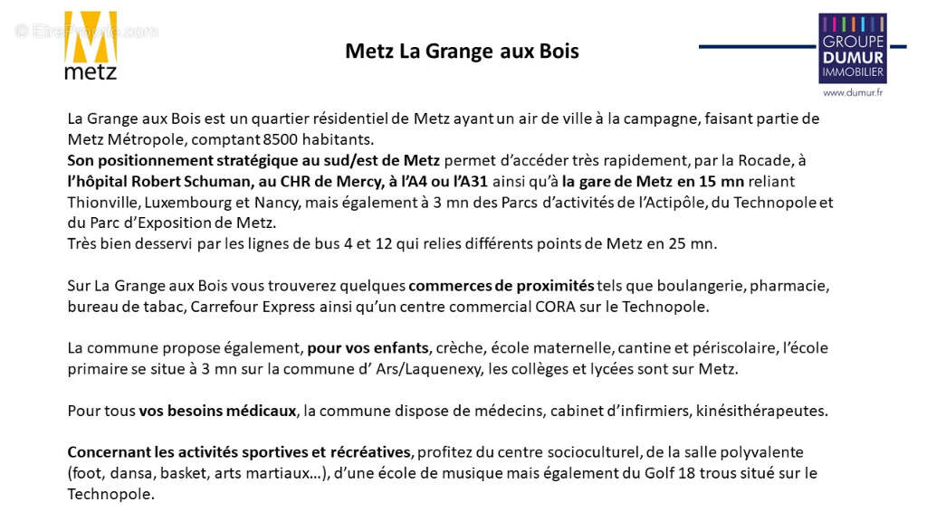 Appartement à METZ