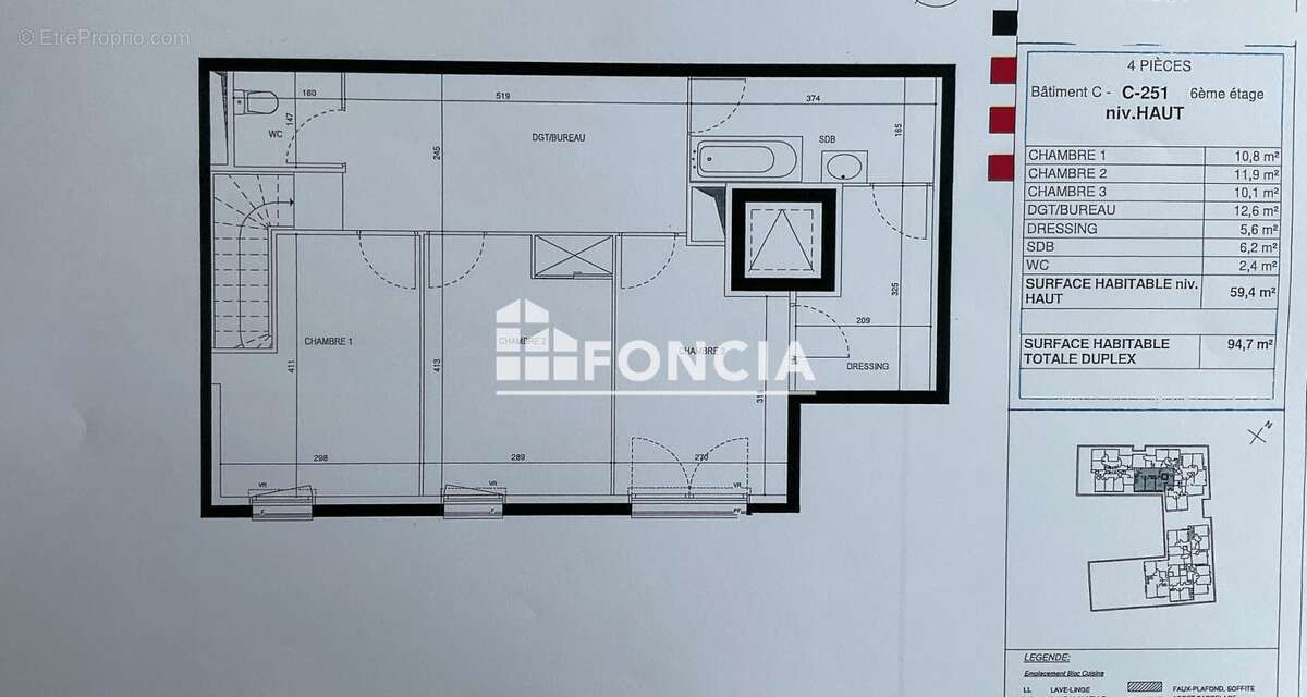 Appartement en duplex de 95m2 dernier étage, à 2 pas des commerces et des transports RER B et C, gare TGV et bus,Taxi et futur t - photo 6