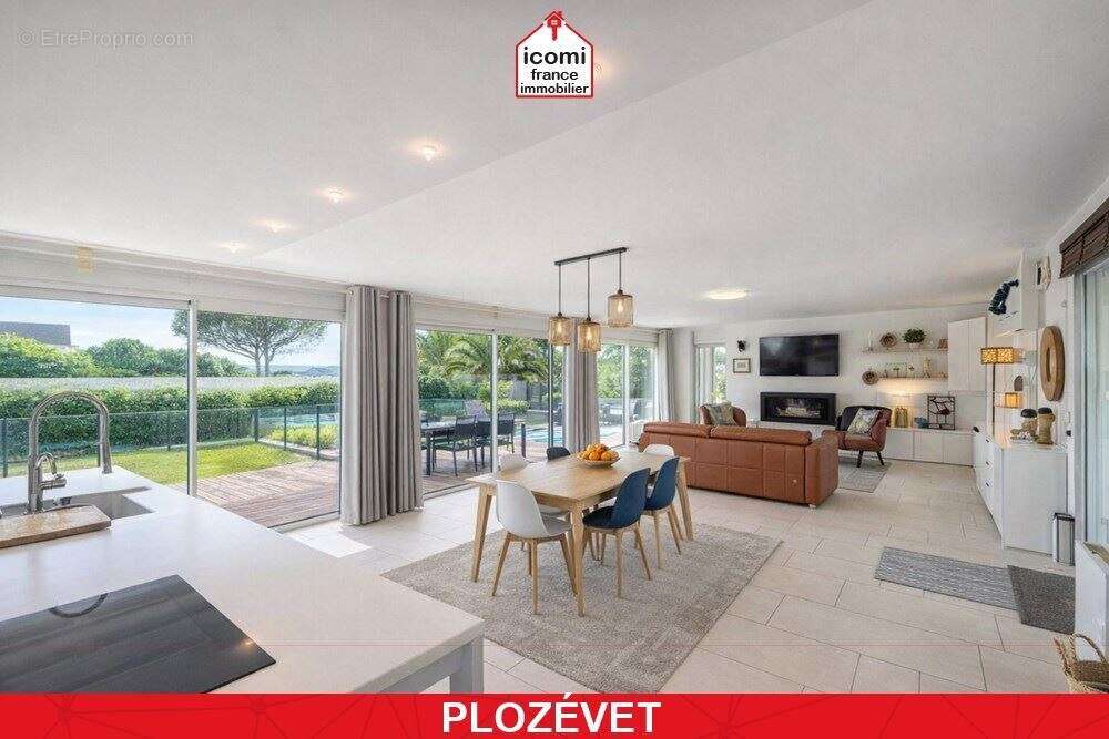 Finistere - plozévet (29710) -  a vendre - propriete architecte contemporaine avec piscine chauffee - piece de vie 60 m² - 3 cha - photo 6
