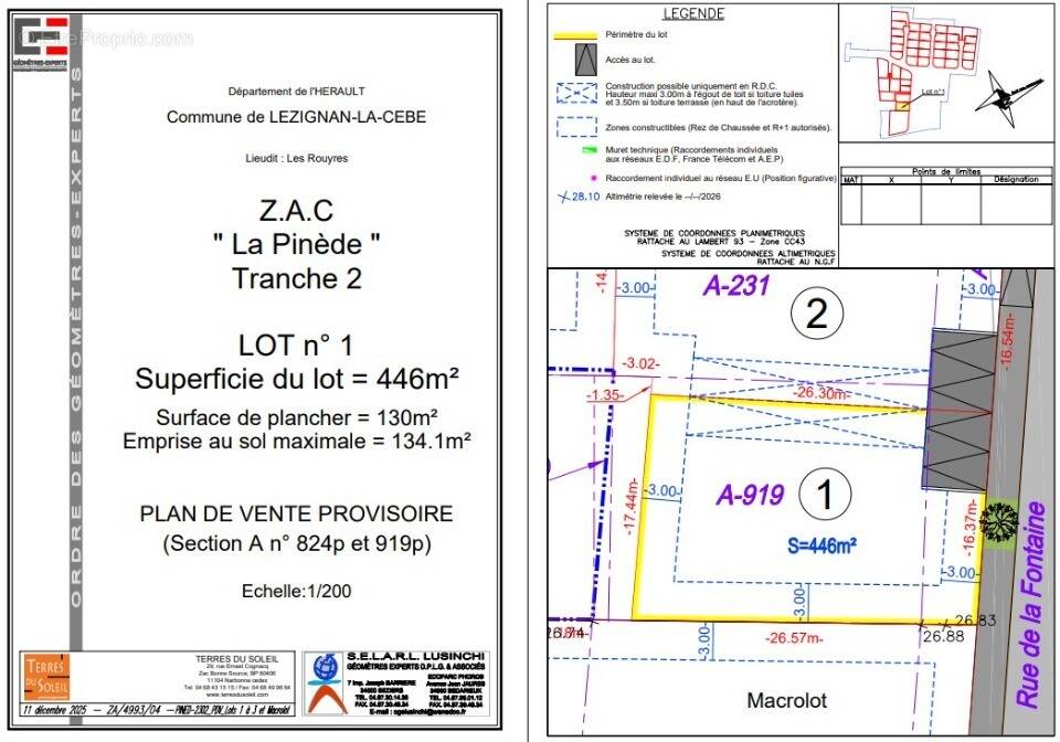 Terrain à LEZIGNAN-LA-CEBE