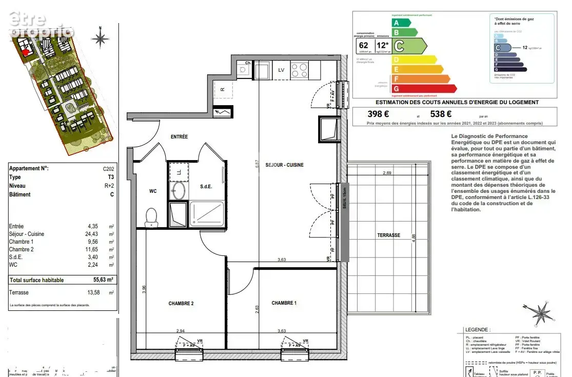 A vendre t3 dernier etage avec terrasse disponible de suite - photo 2