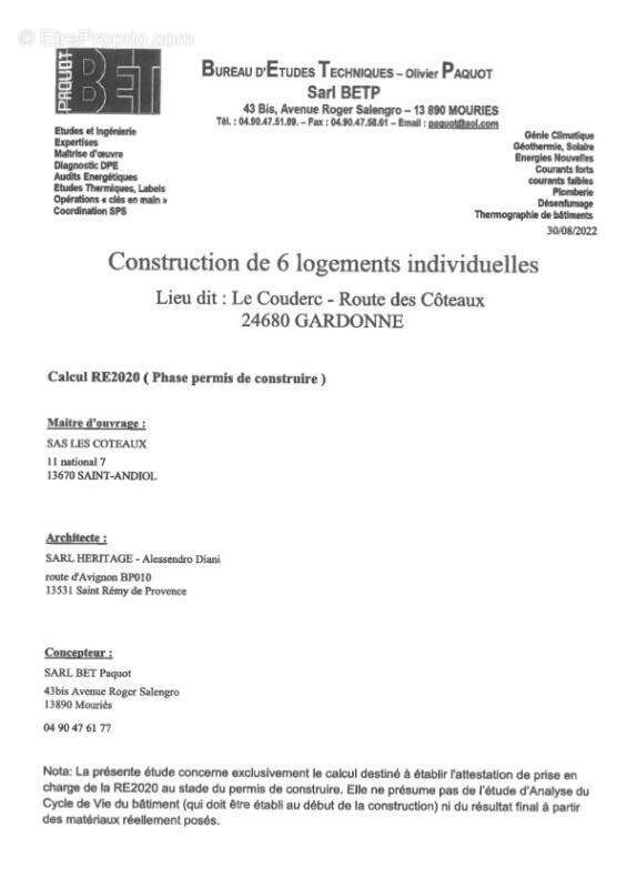 Terrain à GARDONNE