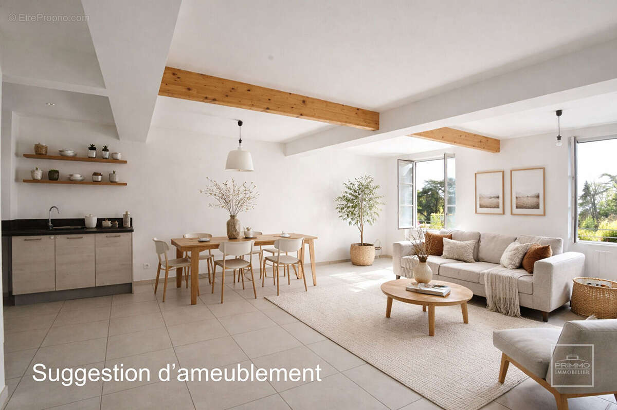 Saint Cyr Au Mont d'Or - T3 de 89m², à 10mn à pied du village, dans bâtisse du XIXème - photo 5