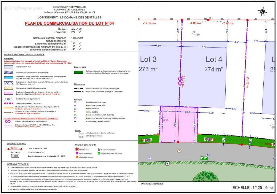 Terrain à JONQUIERES