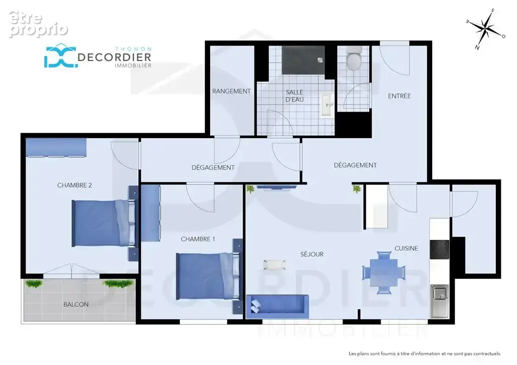 Thonon-les-bains -  appartement t3  72.68 m² - photo 2