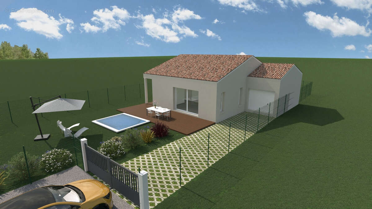 Pouzols - terrain 481,91 m2   et proposition de projet de maison de plain-pied 3 chambres - photo 3