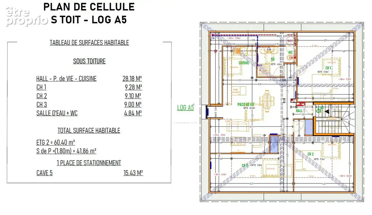Appartement T3 avec garage double - photo 2