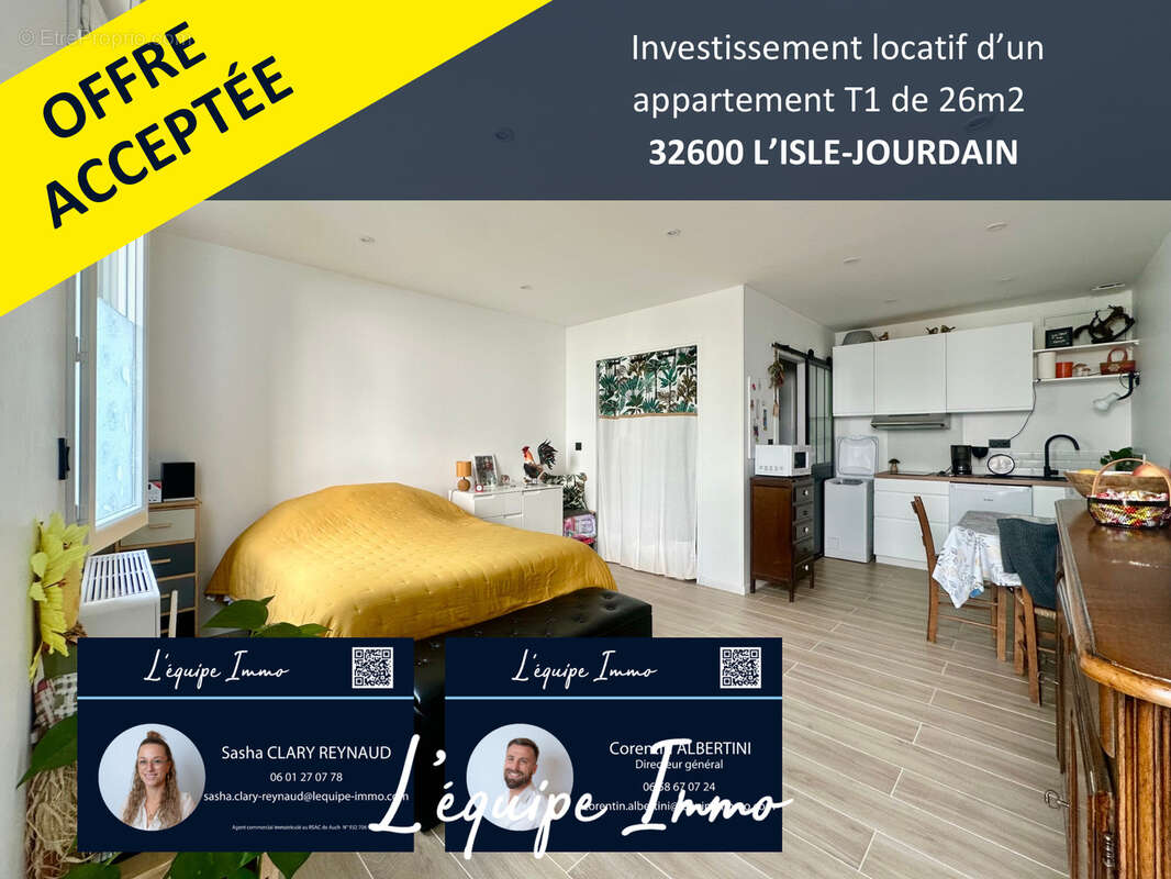 Investissement locatif - Studio RDC 26m2 - CENTRE VILLE - photo 2