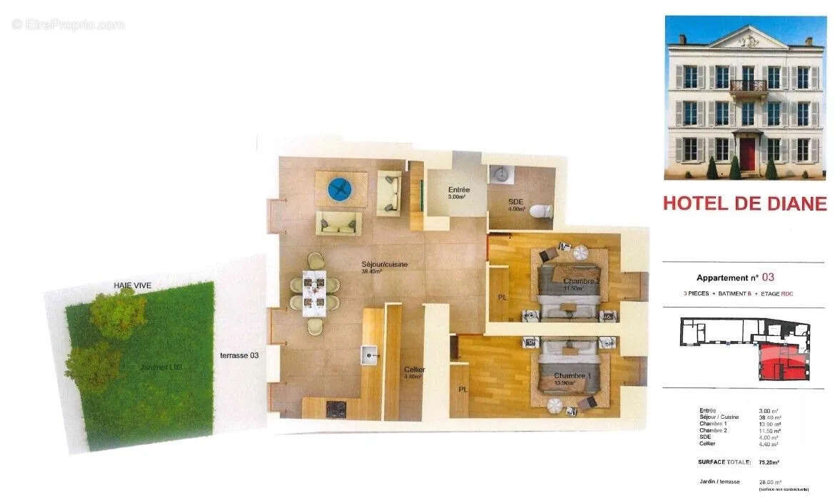 Appartement 75 m² à Anet  - photo 6