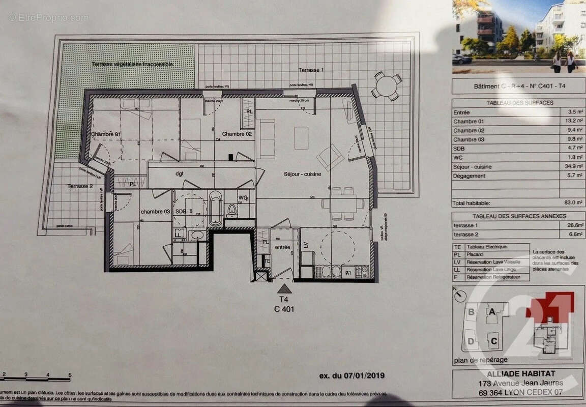 Appartement 84 m² à Saint-Priest  - photo 3