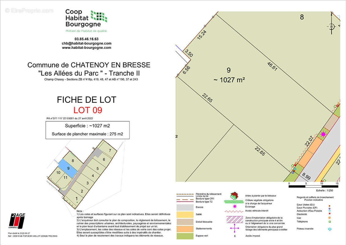 Terrain à CHATENOY-EN-BRESSE