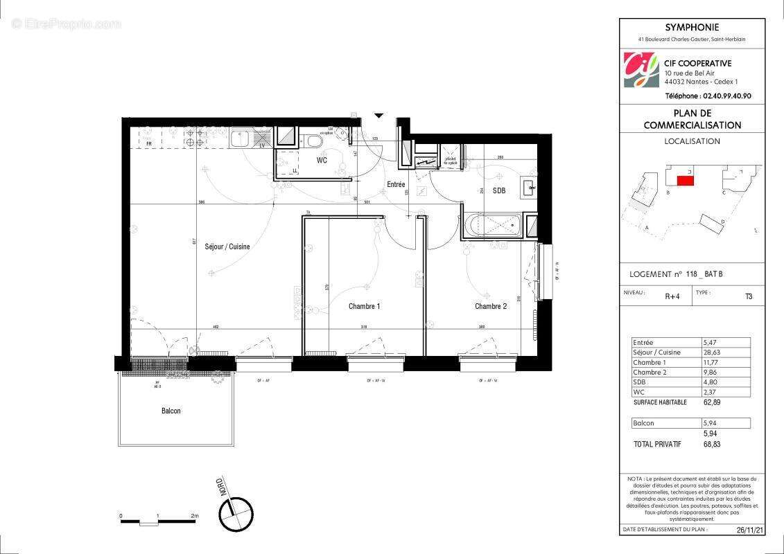 Appartement à SAINT-HERBLAIN