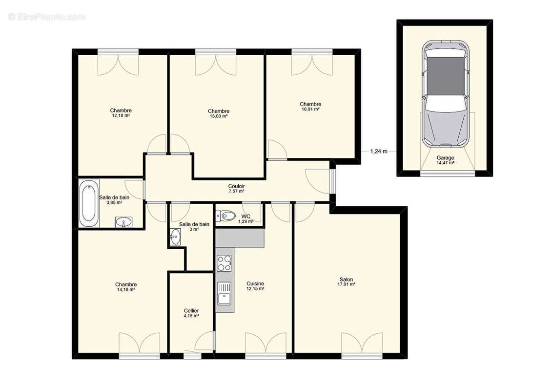 Maison Vitrolles 5 pièce(s) 104 m2 , jardin de 400m² - photo 10