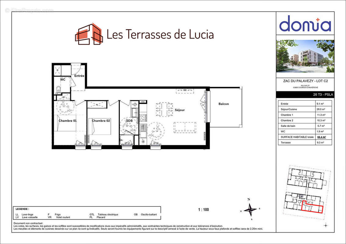 Appartement à COURNON-D'AUVERGNE