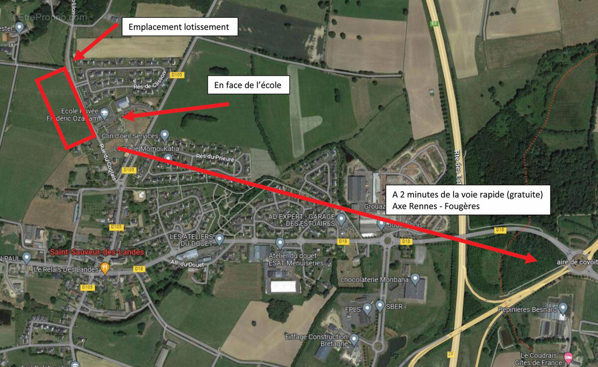 Terrain à SAINT-SAUVEUR-DES-LANDES
