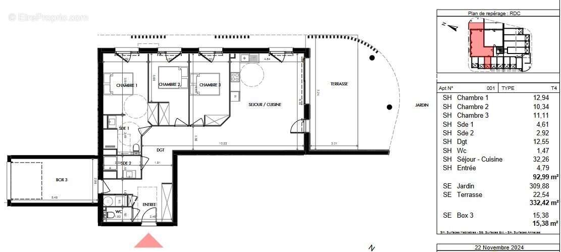 Appartement neuf T4 de 93 m² avec jardin et garage - photo 2