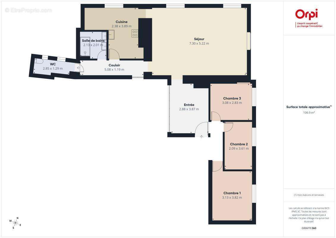 CHAMBÉRY HISTORIQUE - T4 de109.22m² en dernier étage avec cave et greniers - photo 18