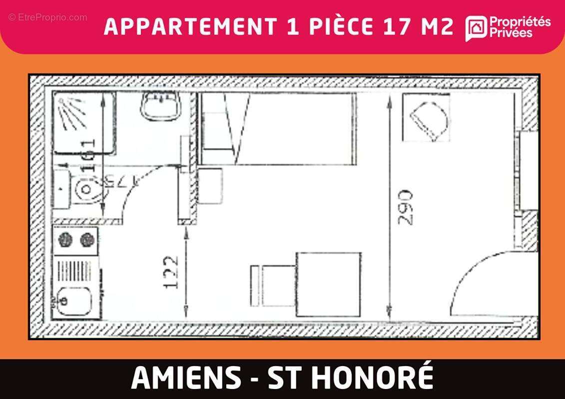 Appartement 1 pièce 17 m2 - Amiens St Honoré-Jeanne d'Arc - photo 7