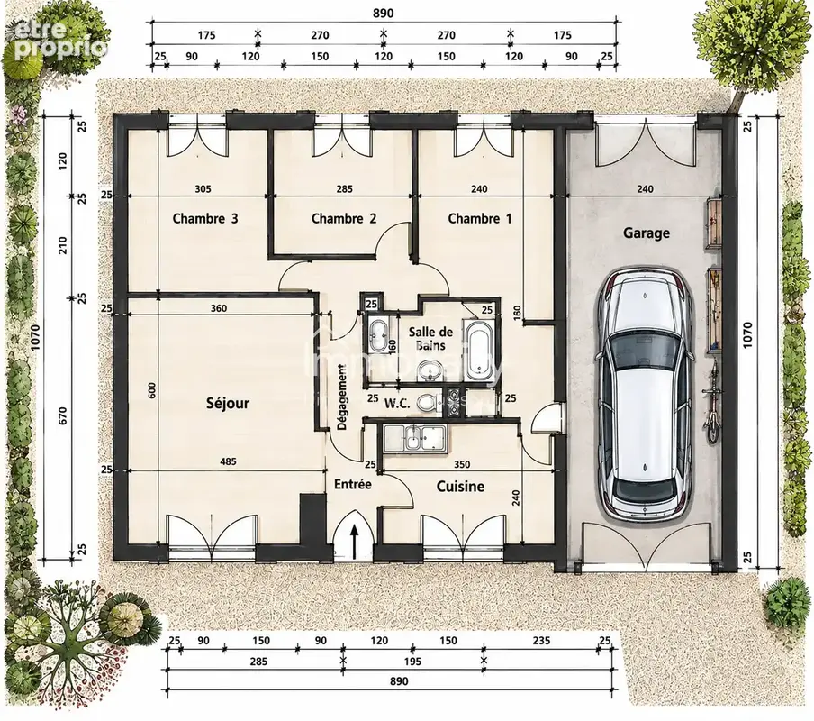 Maison plain-pied à vendre Léognan   3 chambres, garage et jardin 597 m2 - photo 2