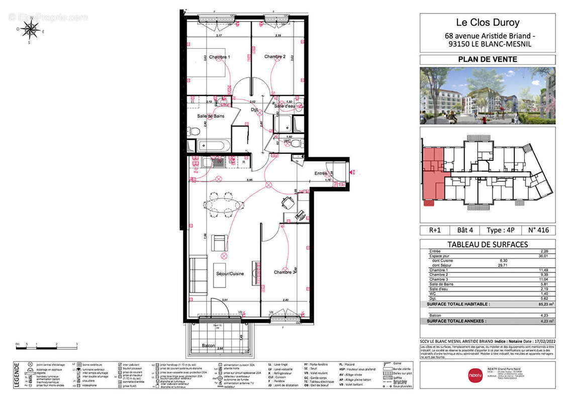 Appartement à LE BLANC-MESNIL