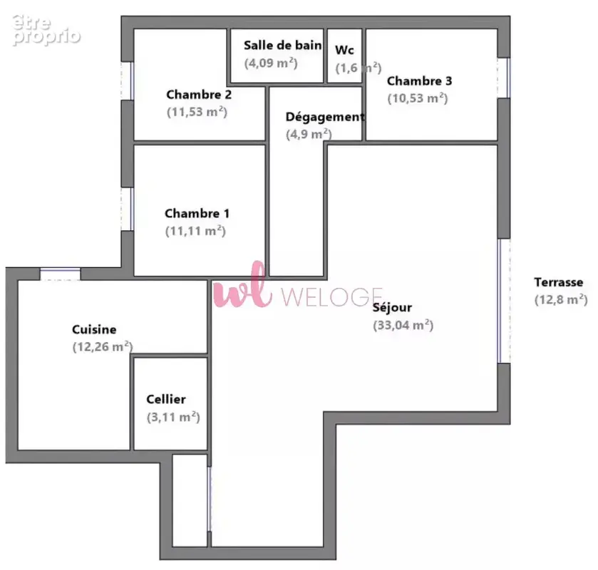 Vourles – Centre village - T4 3 chambres - 91m² environ avec terrasse - photo 12