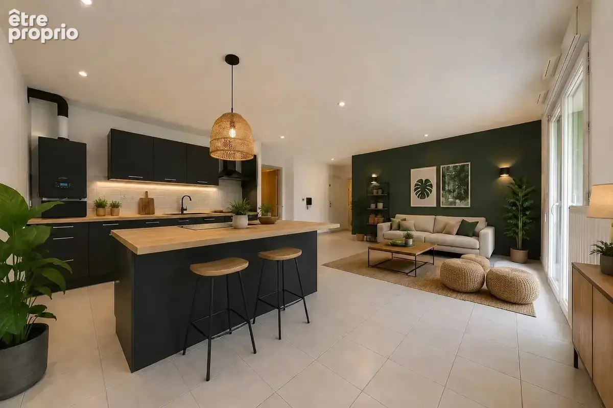 Décines – T3 traversant de 67,48 m²,  terrasse et jardin privatif de 80 m² - photo 4