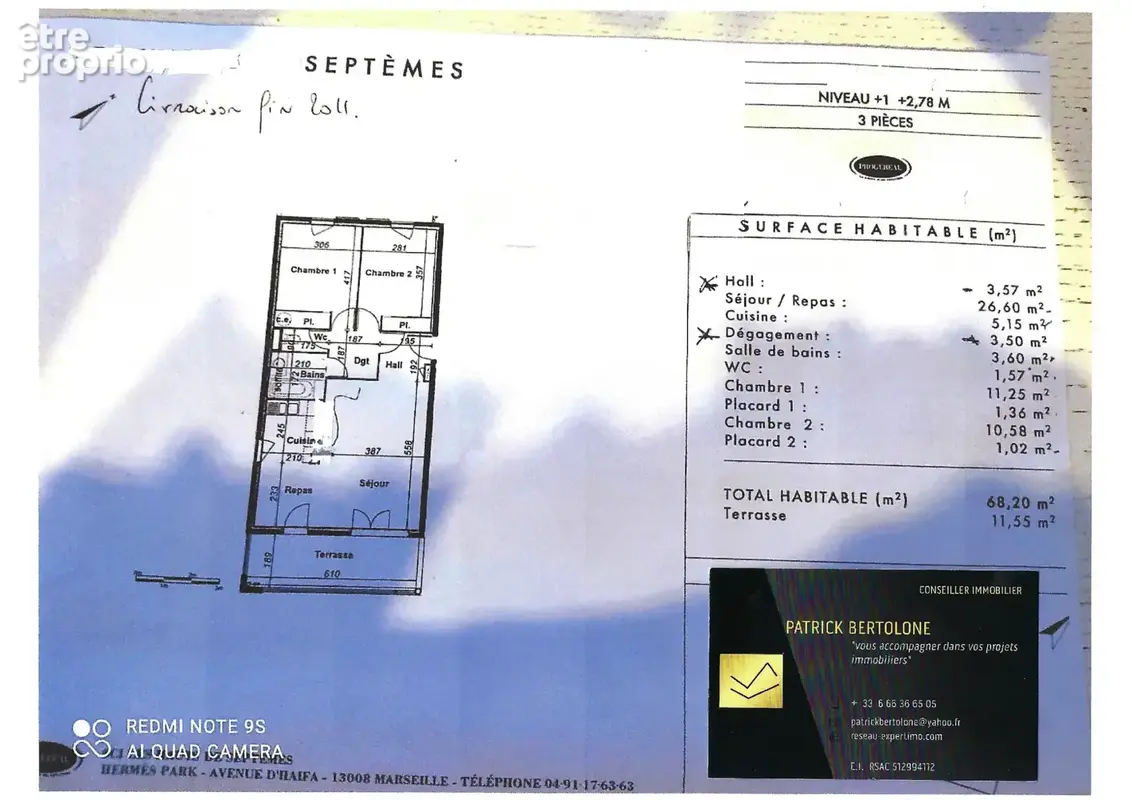 Appartement Type 3 plein sud avec terrasse . - photo 3