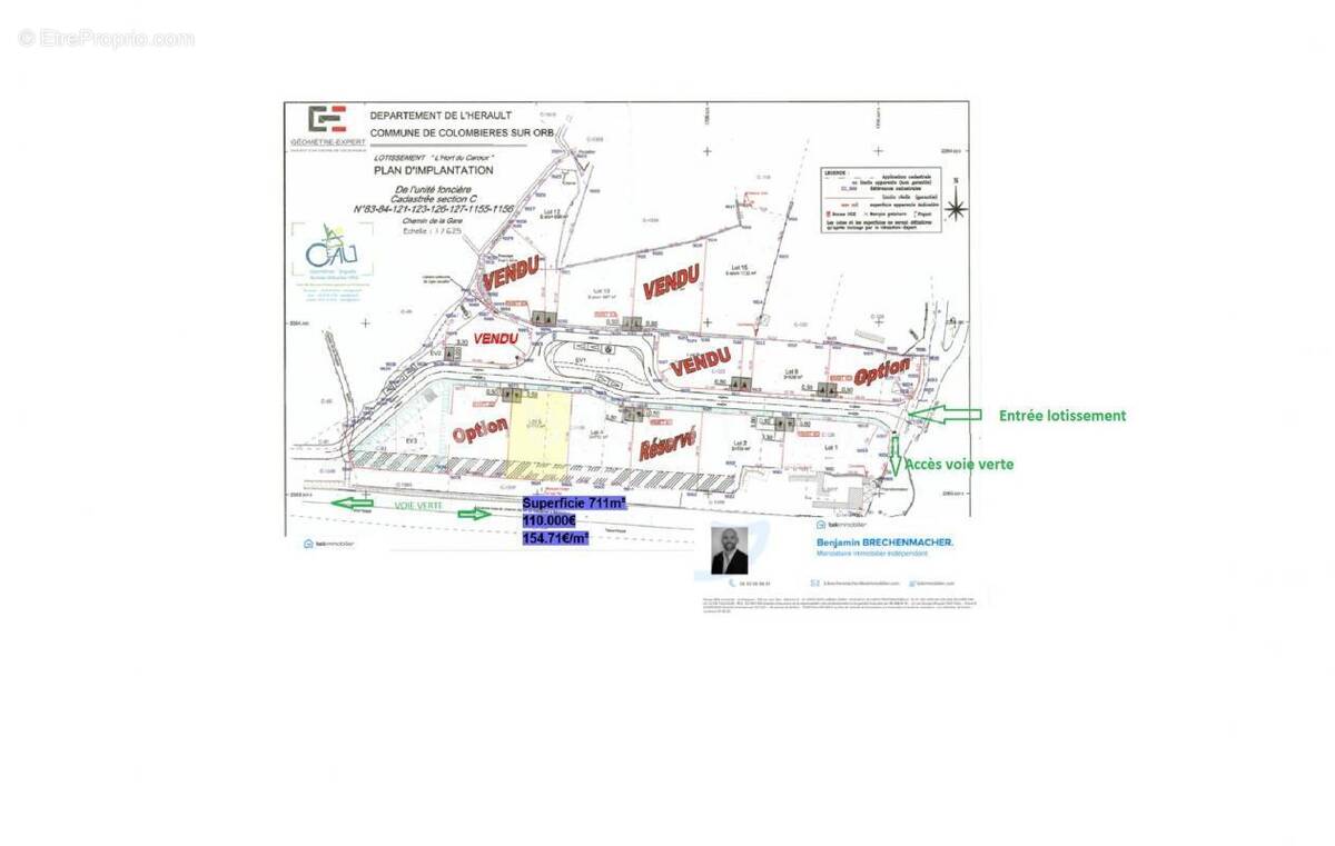 Terrain à COLOMBIERES-SUR-ORB