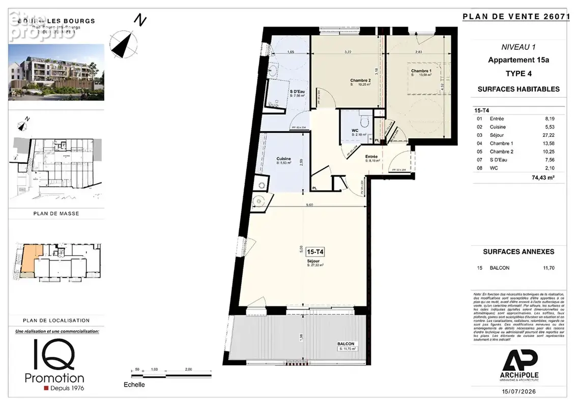 Quimper - "bourg les bourgs" - appartement t4 neuf de 74 m² avec grand balcon de 11.70 m²  au sud - photo 2