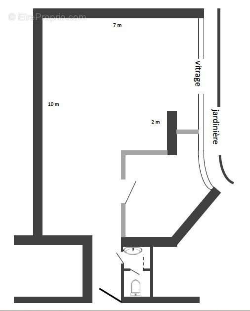 Plan bureau Meriadeck 70m2 - Commerce à BORDEAUX