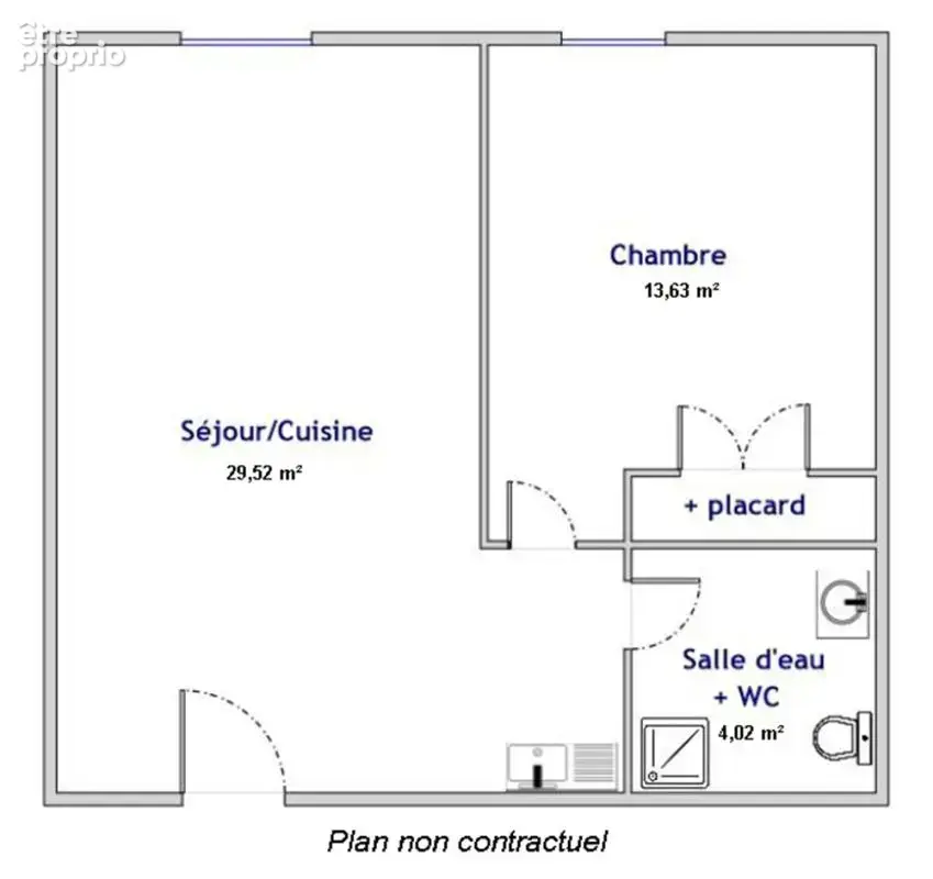 Appartement Feurs 2 pièce(s) 47 m2 - photo 3