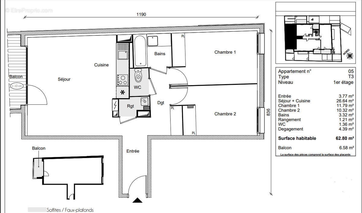 Appartement T3 - 63m² - Canal du midi Saouzelong - photo 2