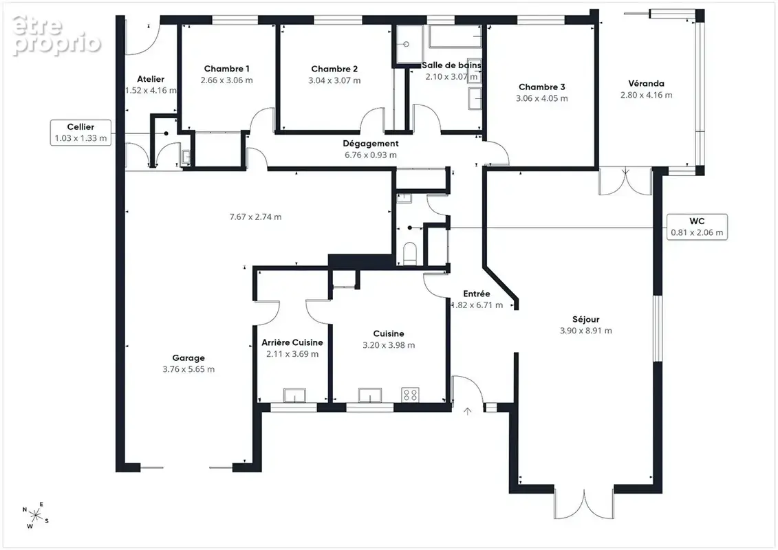Maison Les Sorinieres, 3 chambres, plain-pied, bourg des Sorinières - photo 12