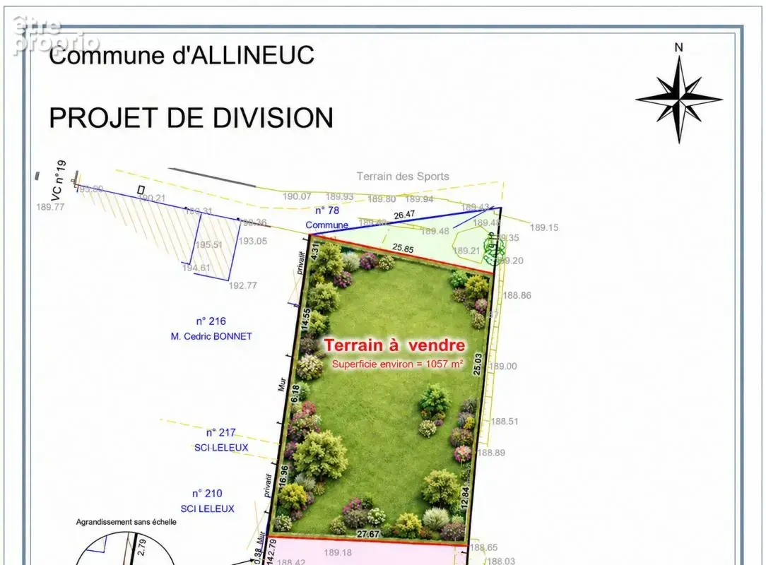 Photo Terrain à Allineuc au prix de 30 653€