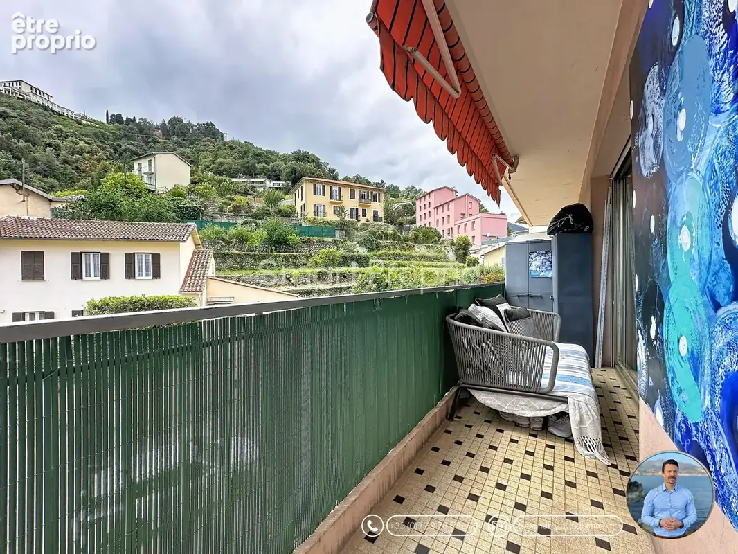 Menton careï - vendu loué - un t1 de 33m2 avec balcon côté collines  au calme - - photo 7