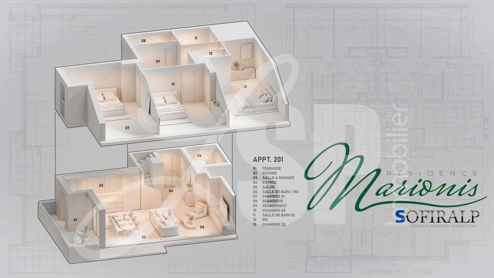 Appartement T4 Duplex (201) - Appartement à BOURGOIN-JALLIEU