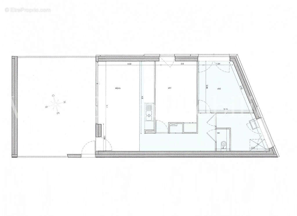 Agréable 3 pièces de 60m² avec 2 chambres plus une loggia de 32m² - photo 7