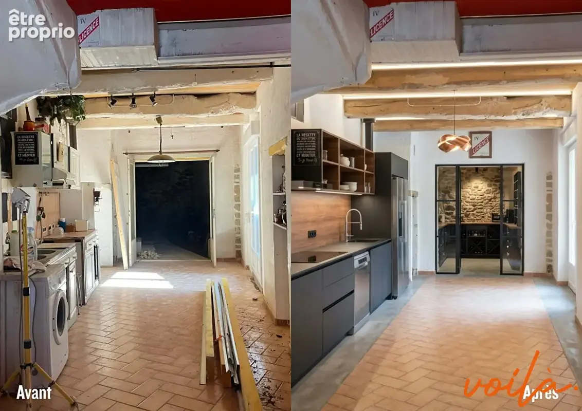 Réf : Arcade 4- CARCASSONNE 20 min SUDEST MAISON en Pierres à renover 145M2 hab-  3 ch - cour intérieure - photo 6