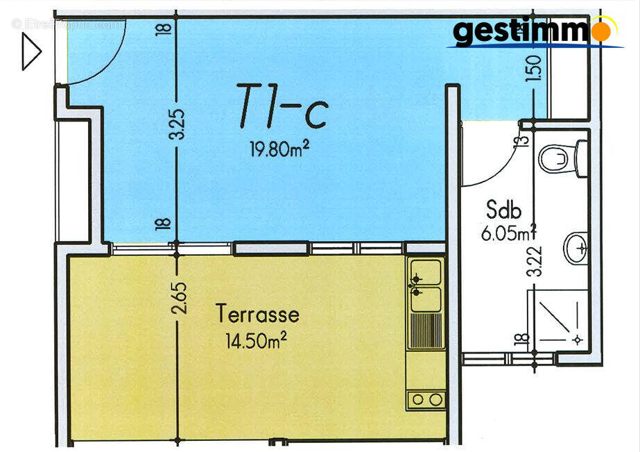 plan de l'appartement - Appartement à REMIRE-MONTJOLY