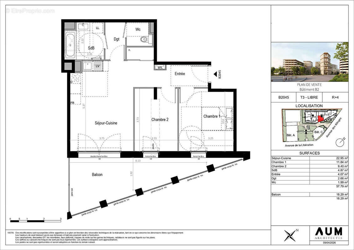 THONON LES BAINS - Appartement T3 - 57.79m² - photo 2
