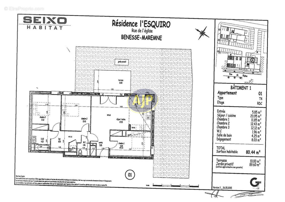 Appartement à BENESSE-MAREMNE