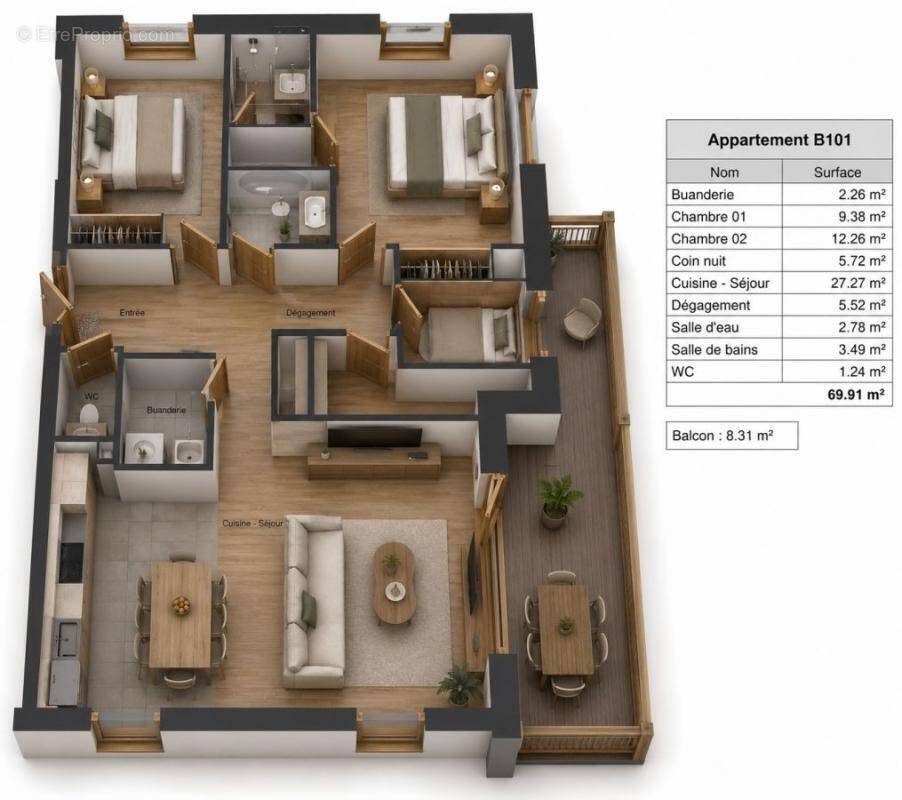 Appartement à MORILLON