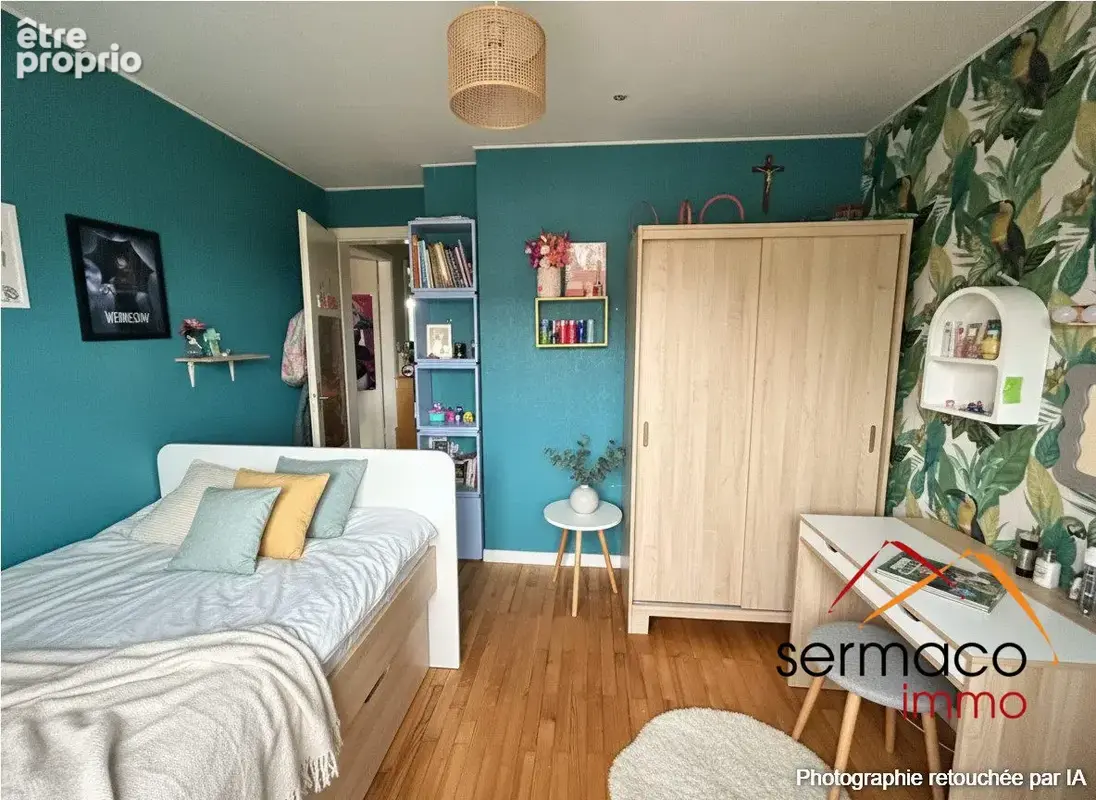 Chambre meublée avec l'IA