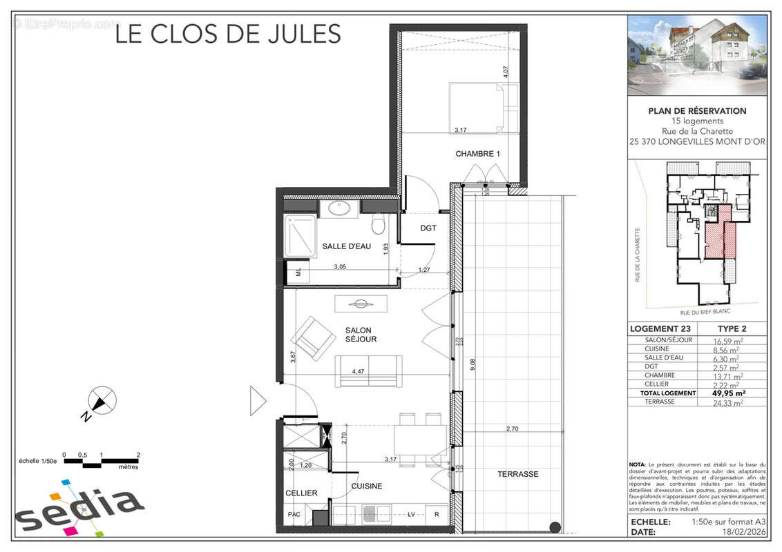 Appartement à LONGEVILLES-MONT-D'OR