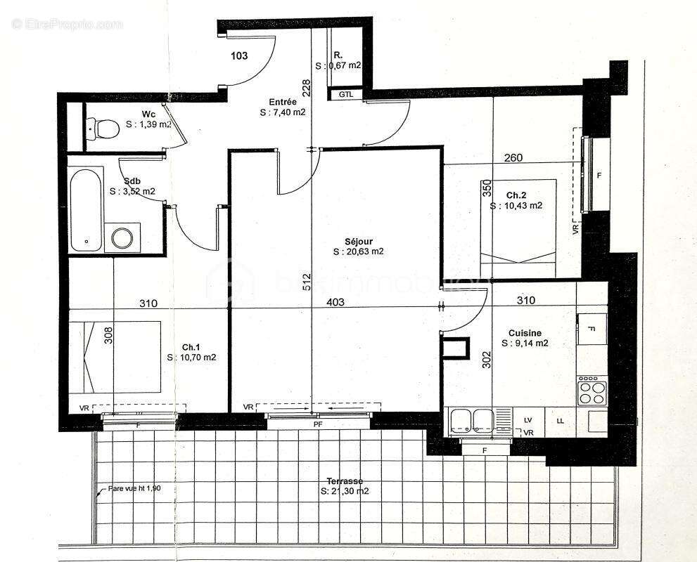 Appartement t3 de 64 m² – grande terrasse – parking privatif – résidence de standing à quimper - photo 11