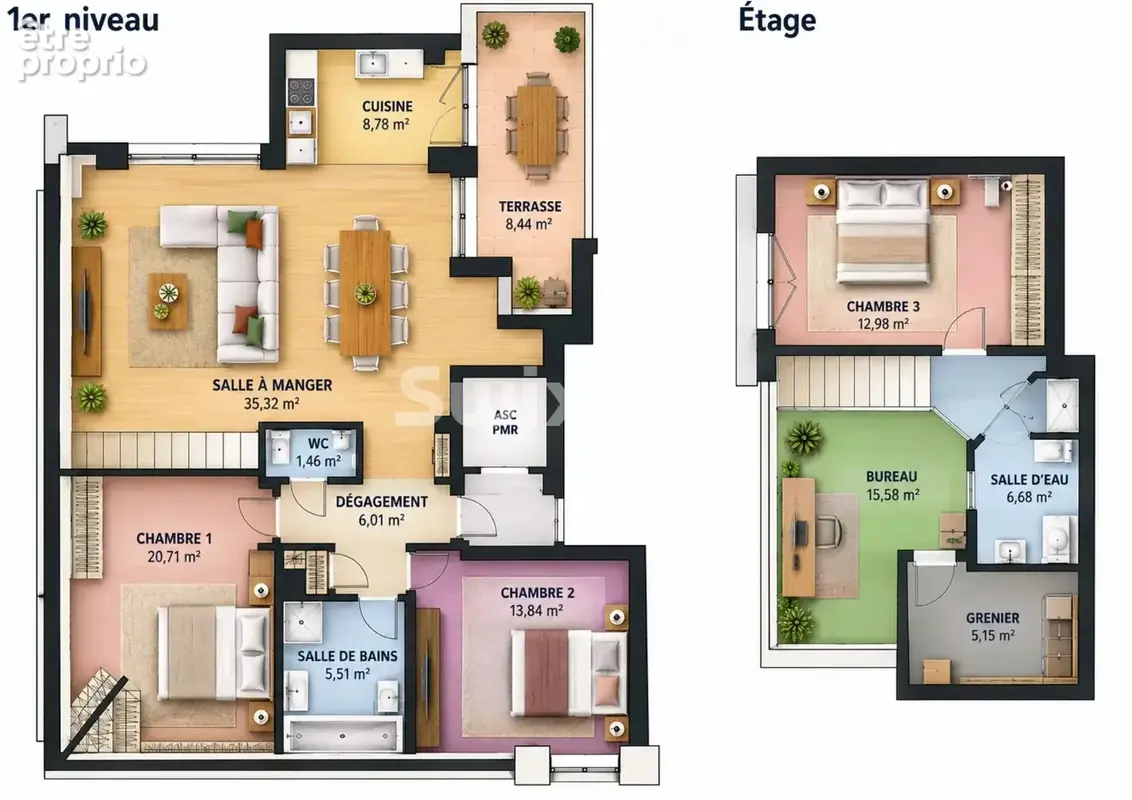Thannenkirch – Dernier étage avec ascenseur, terrasse et 3 chambres - photo 9