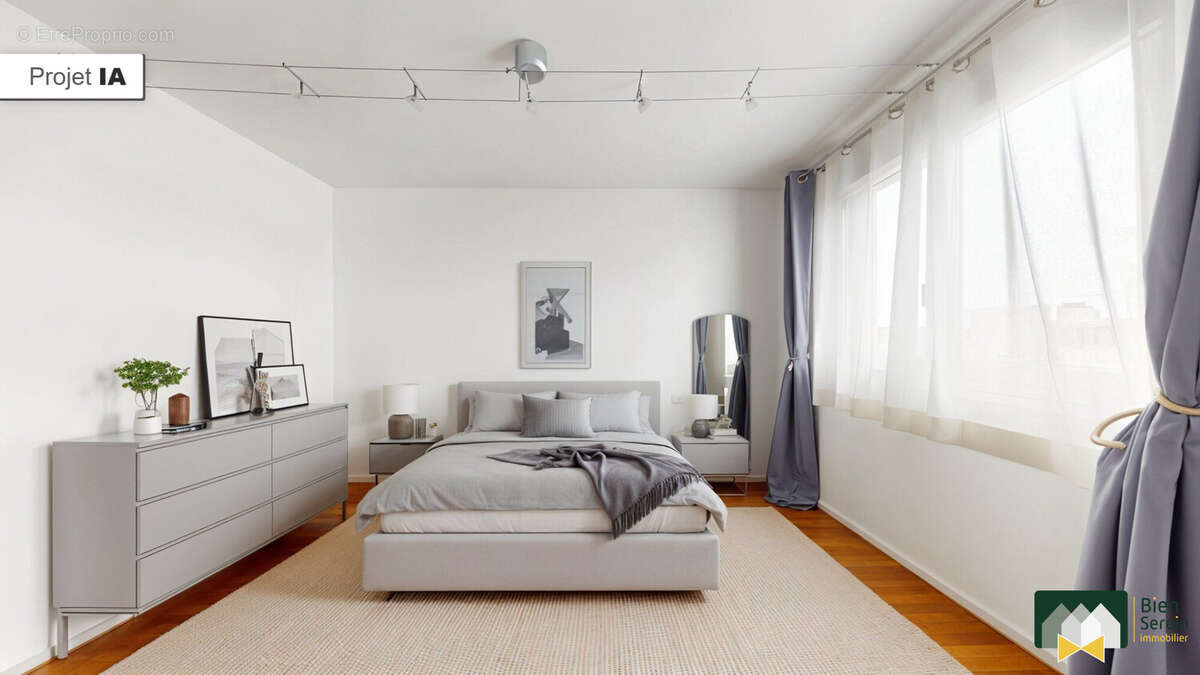 Chambre 1 (Projection 3D) - Appartement à LUCE